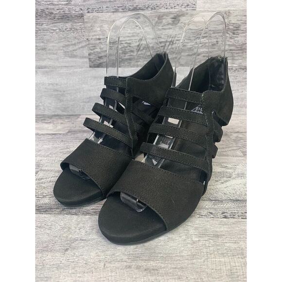 Eileen Fisher Womens Black Strappy Wedge Sandals Size 6.5 - Picture 1 of 8